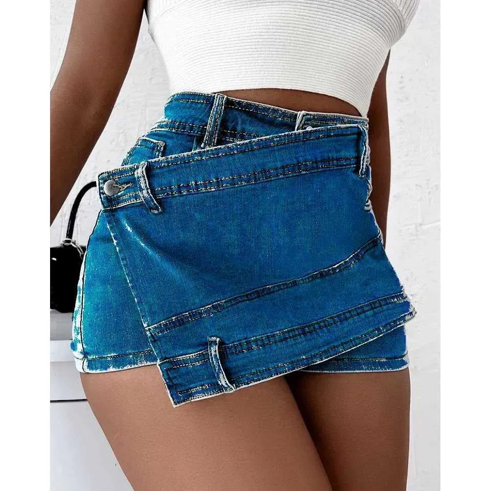 New 2023 Summer European and American Street Style Denim Wide-Legged Pants for Women, Denim Jeans Wholesale and Franchise