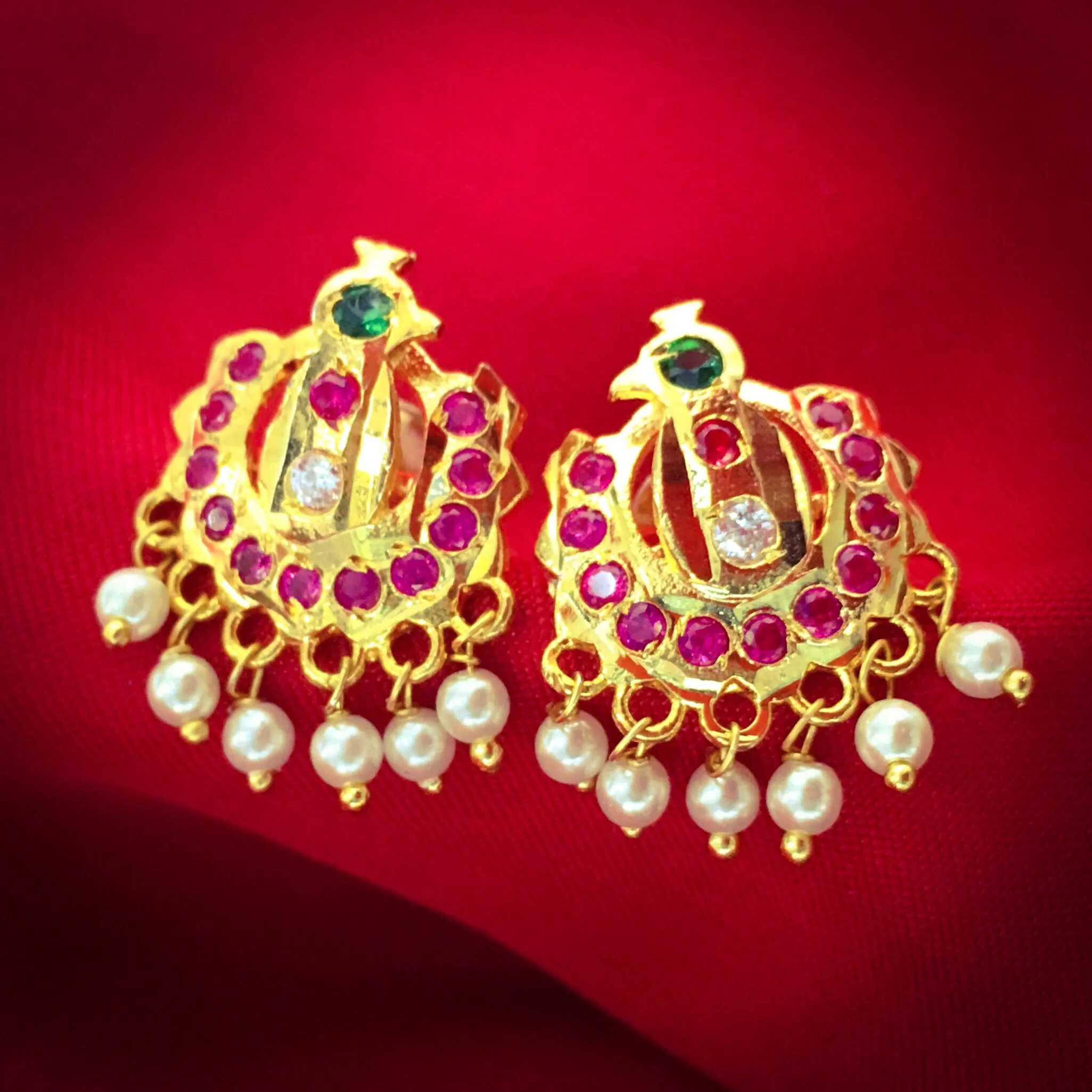 PEACOCK PEARL STUDS