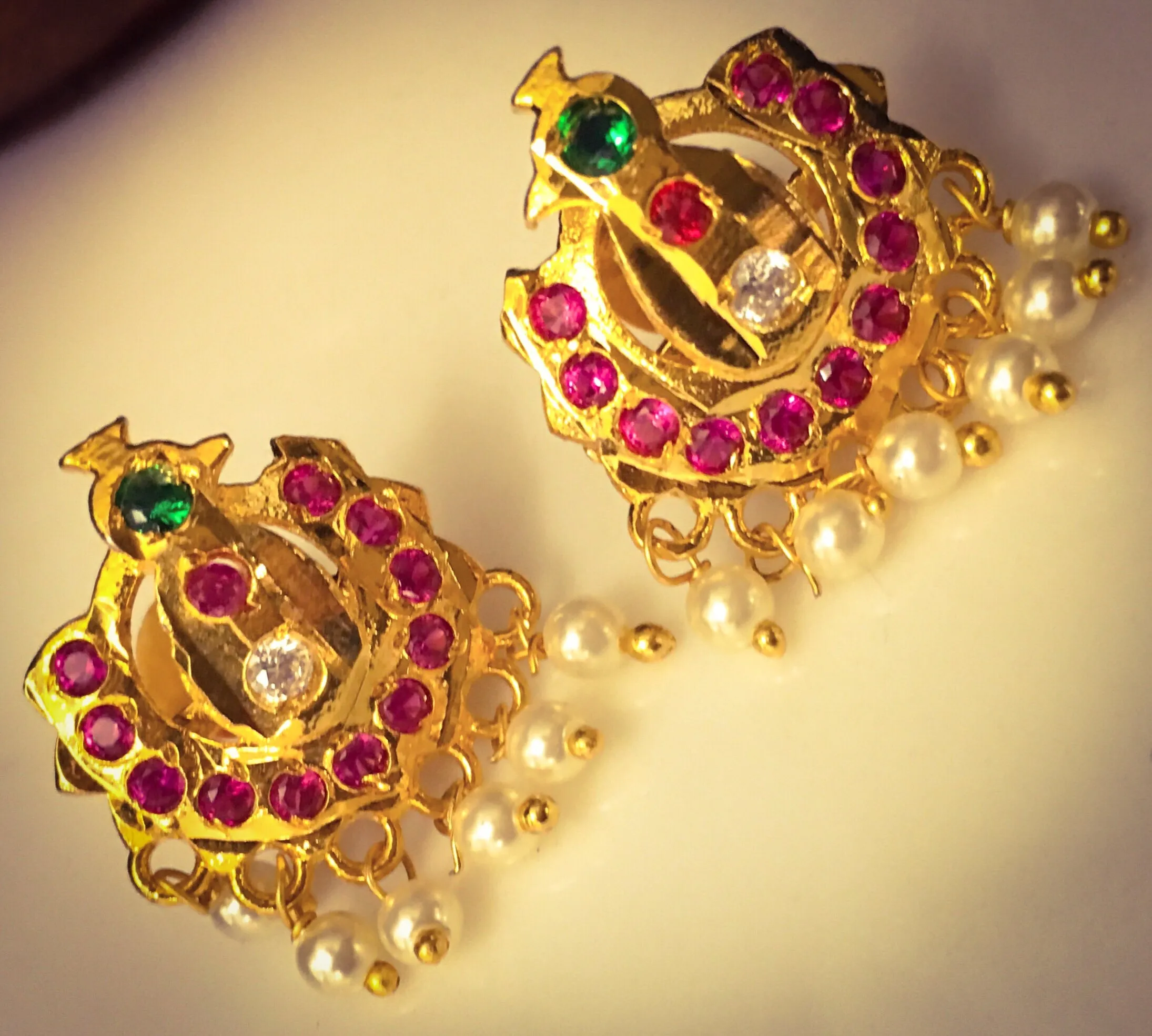 PEACOCK PEARL STUDS