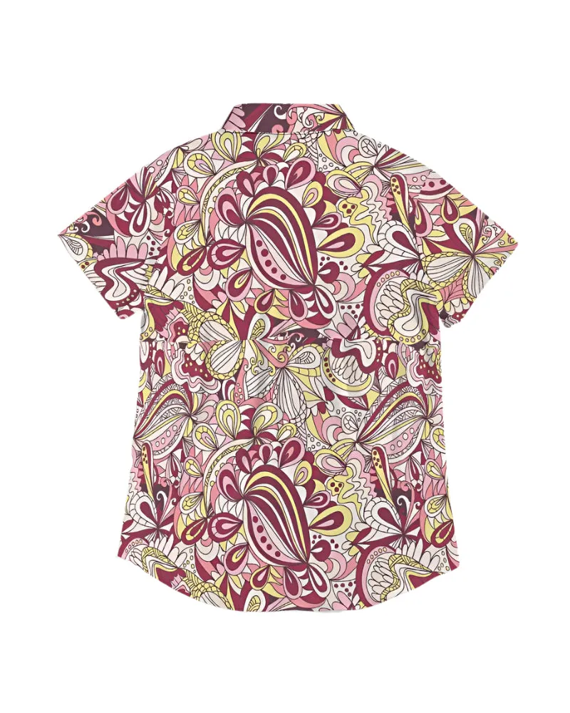 Piki Short Sleeve Button Collar Top