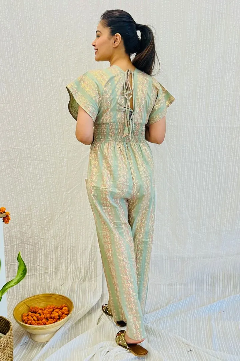 Pista Green Festive Jumpsuit
