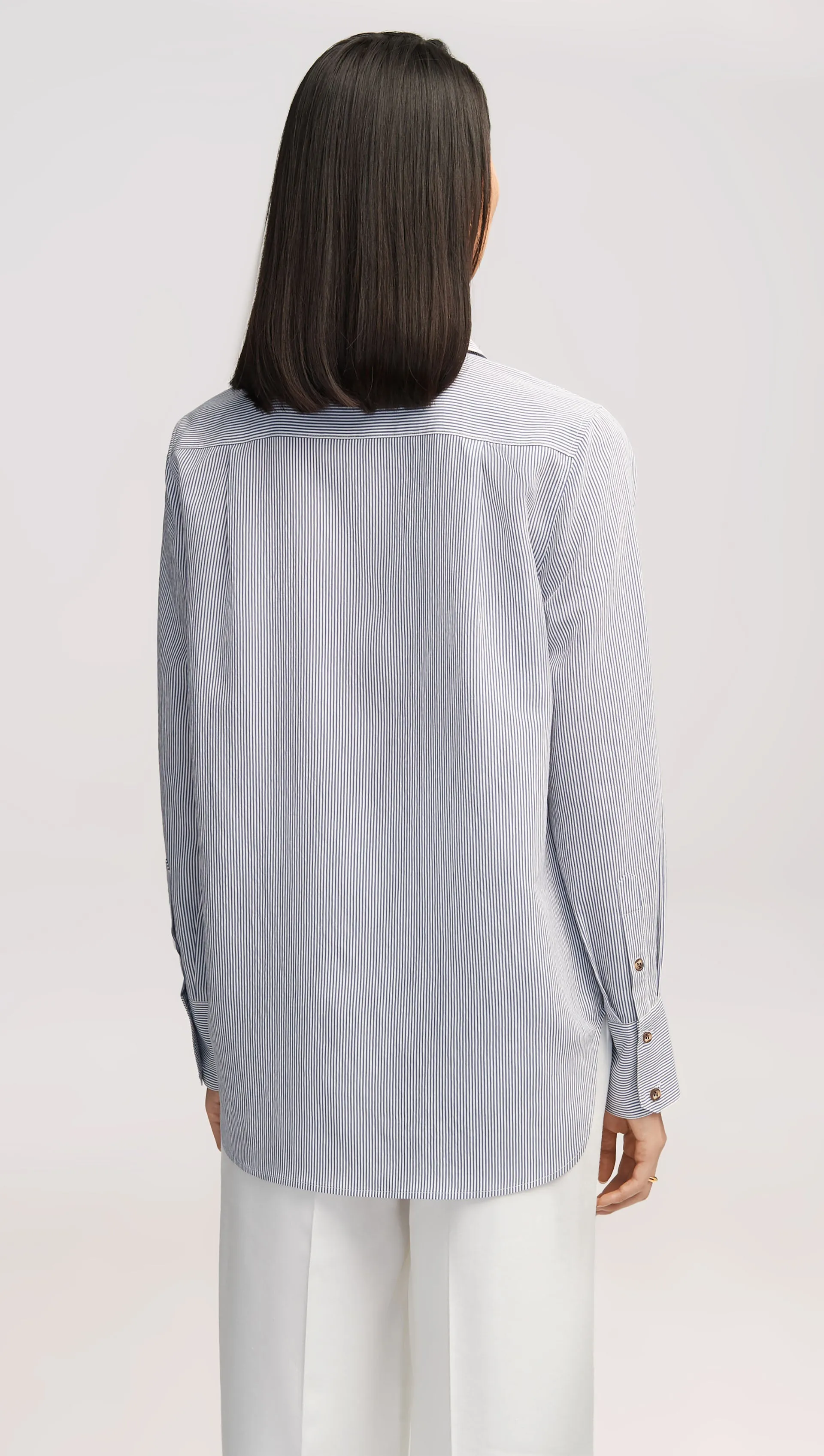 Pocket Shirt in Viscose Blend | Blue Stripe