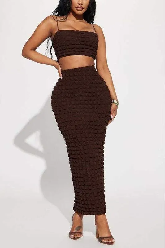 POPCORN FABRIC SKIRT SET