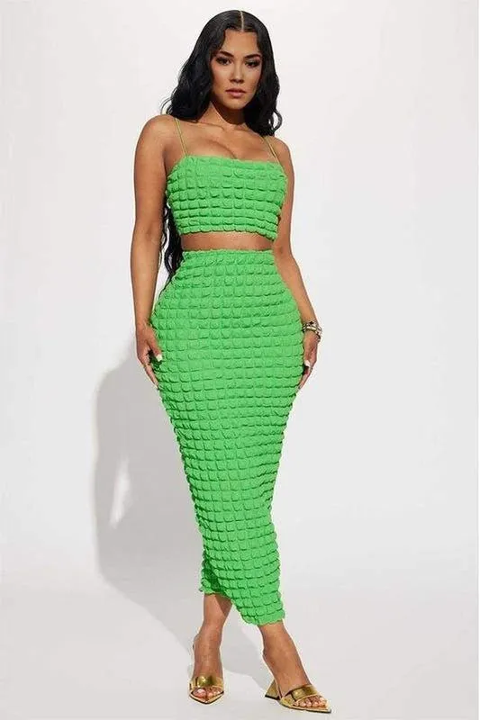 POPCORN FABRIC SKIRT SET