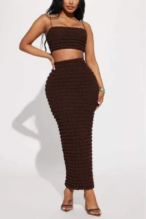 POPCORN FABRIC SKIRT SET