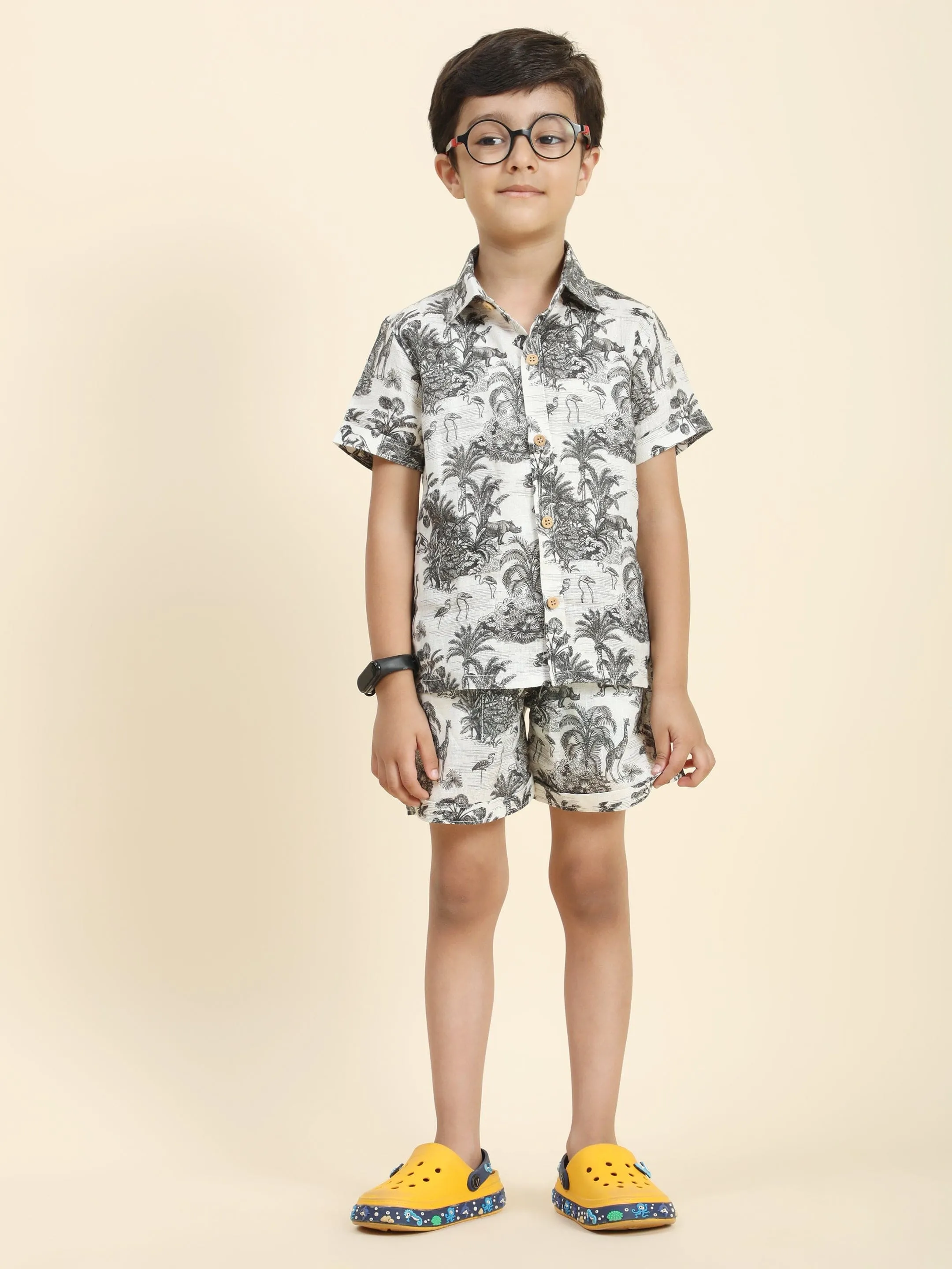 Pre-Order: Wildlife Printed Pure Linen  Premium Co-ords