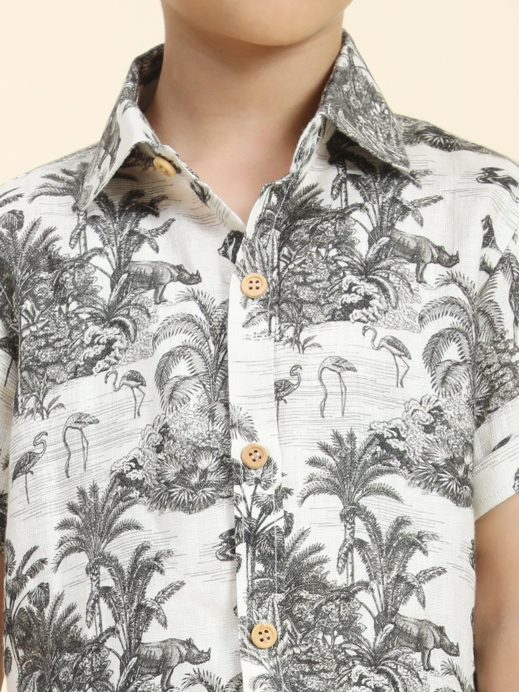 Pre-Order: Wildlife Printed Pure Linen  Premium Co-ords