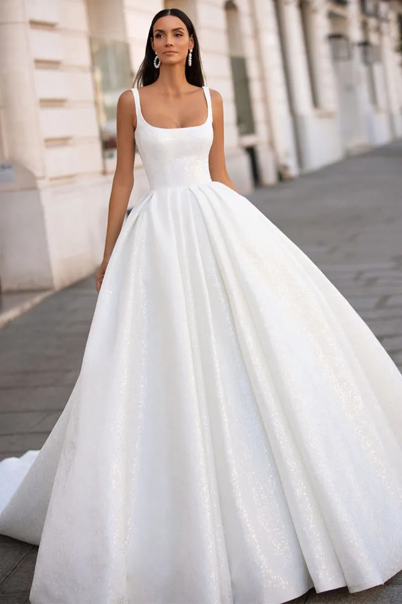 Preston Sleeveless Graceful Sparkly Wedding Dress