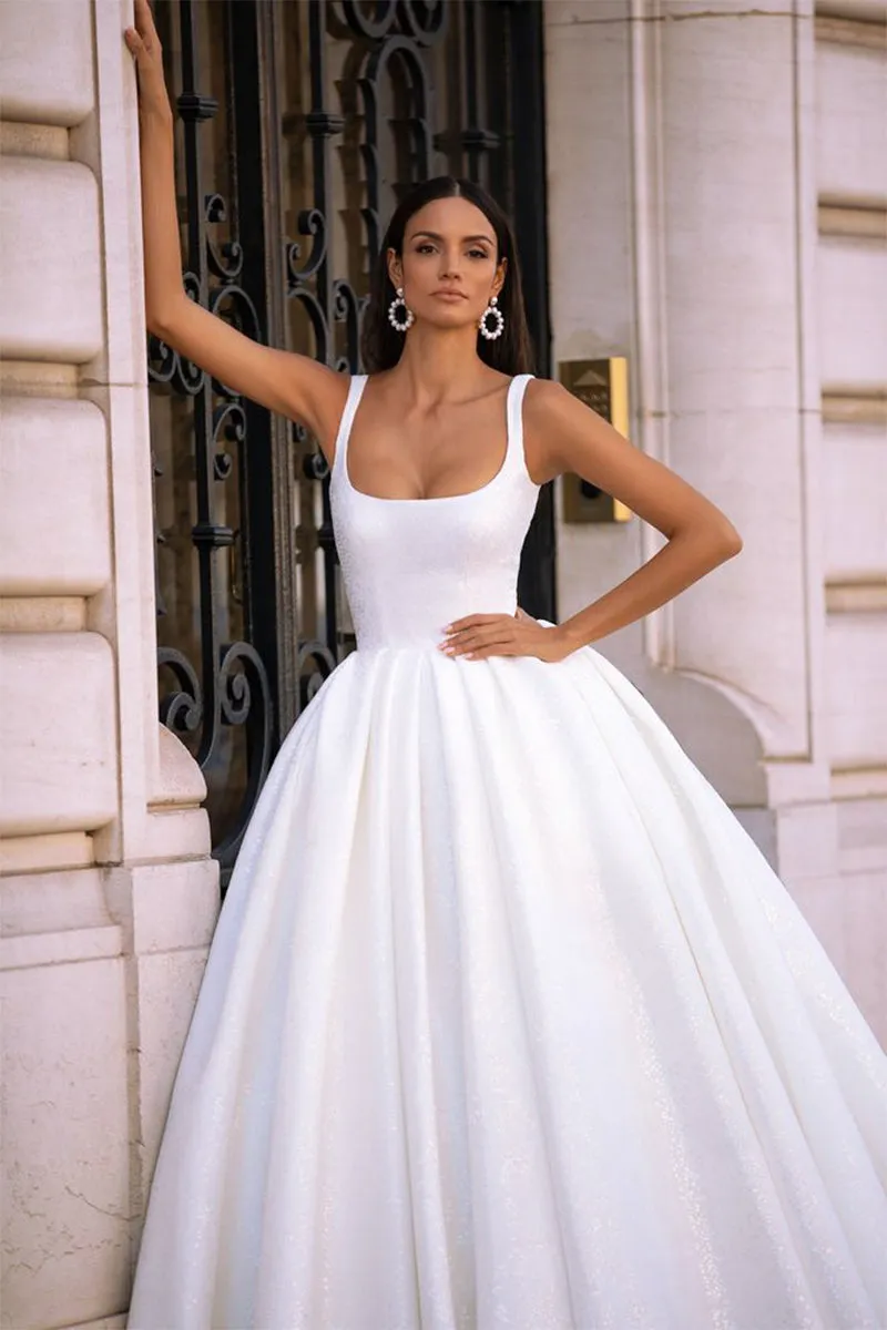 Preston Sleeveless Graceful Sparkly Wedding Dress