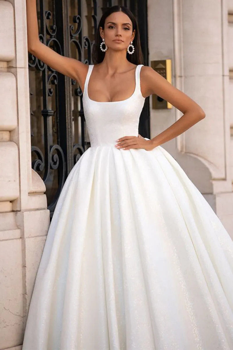 Preston Sleeveless Graceful Sparkly Wedding Dress