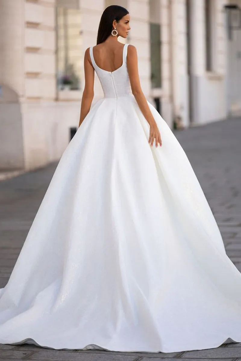 Preston Sleeveless Graceful Sparkly Wedding Dress