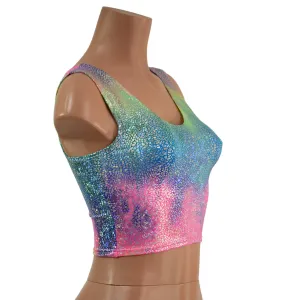 Rainbow Shattered Glass Crop Tanks READY to SHIP