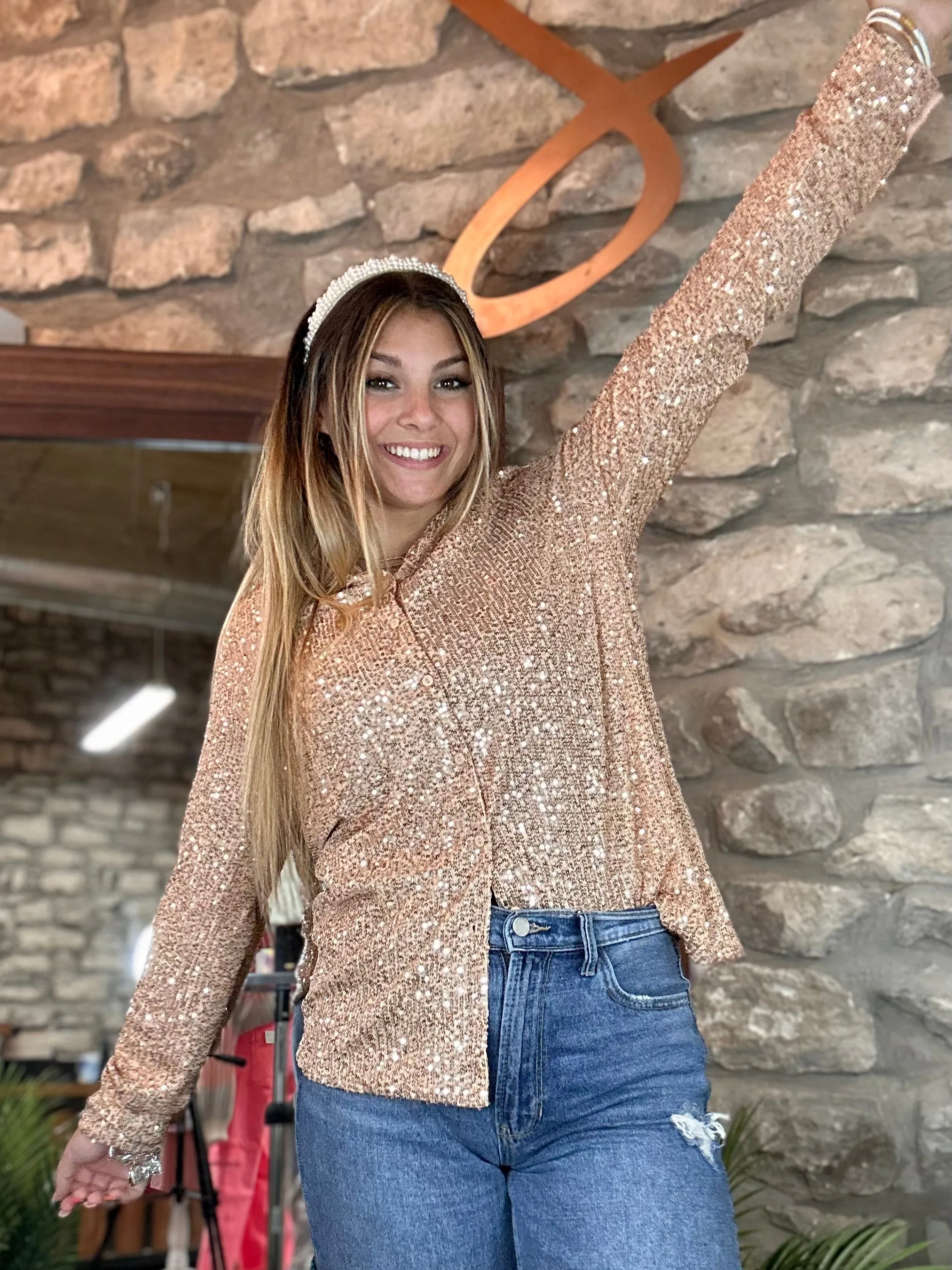 Renae Sequin Button Up