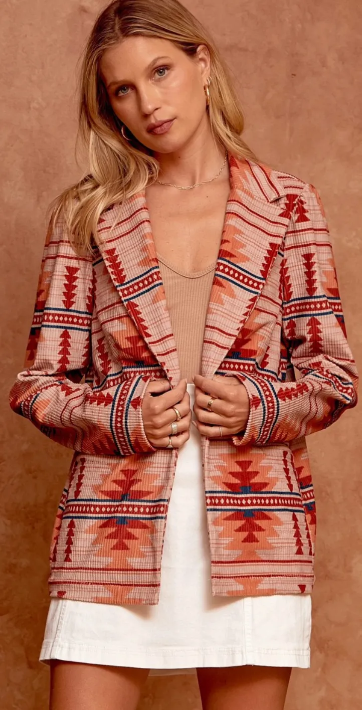 RUST AZTEC BLAZER