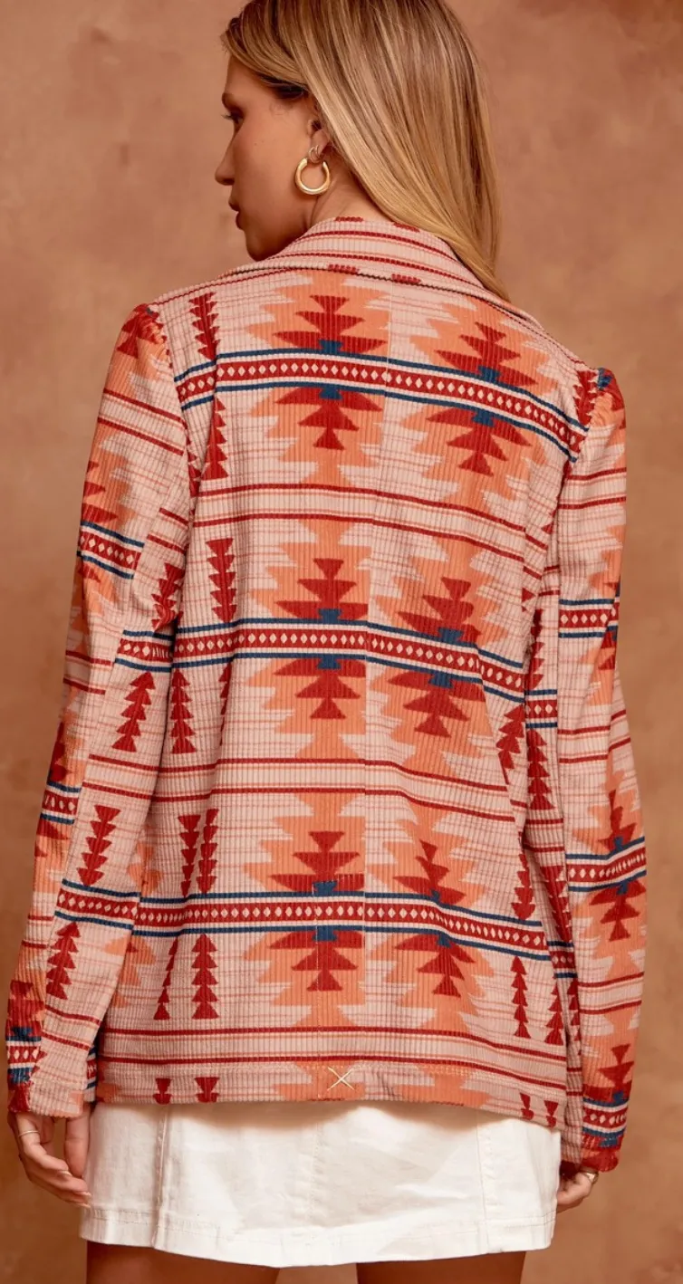 RUST AZTEC BLAZER