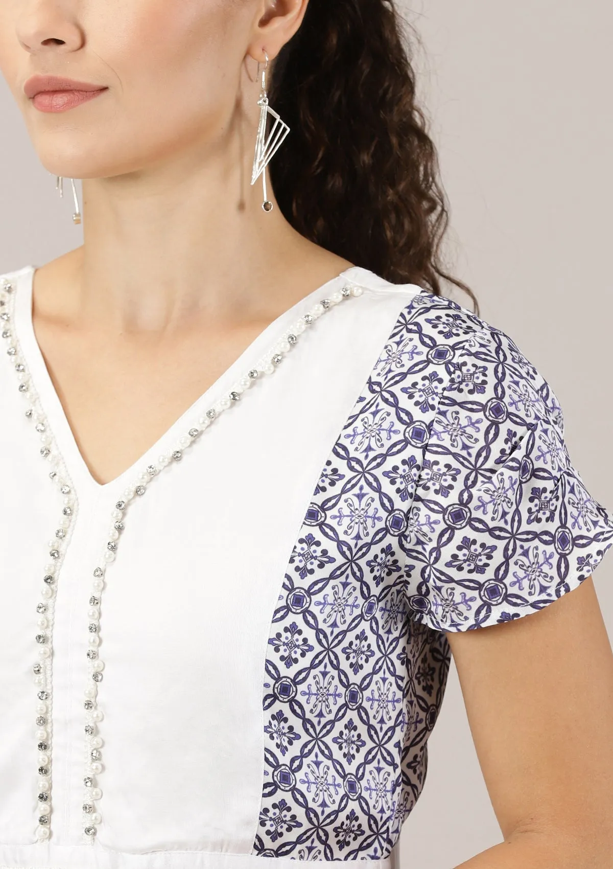 Safaa - Straight Cut Embellished Dress