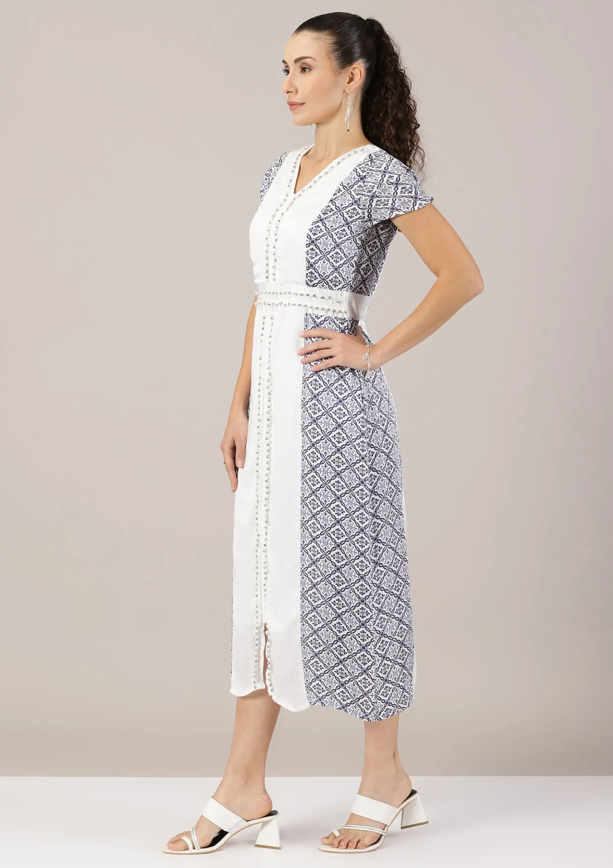 Safaa - Straight Cut Embellished Dress