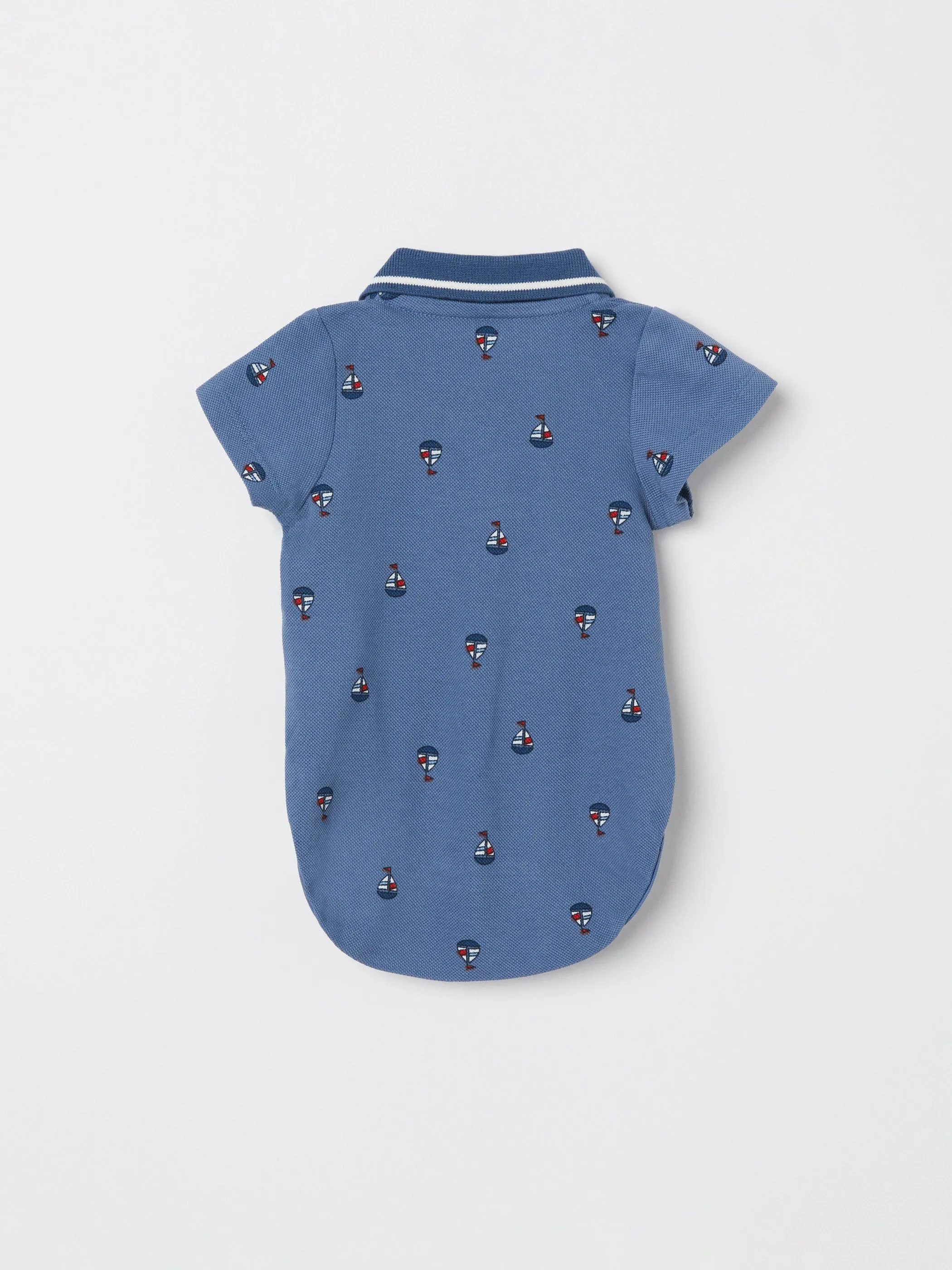 Sailboat Print Polo Babygrow