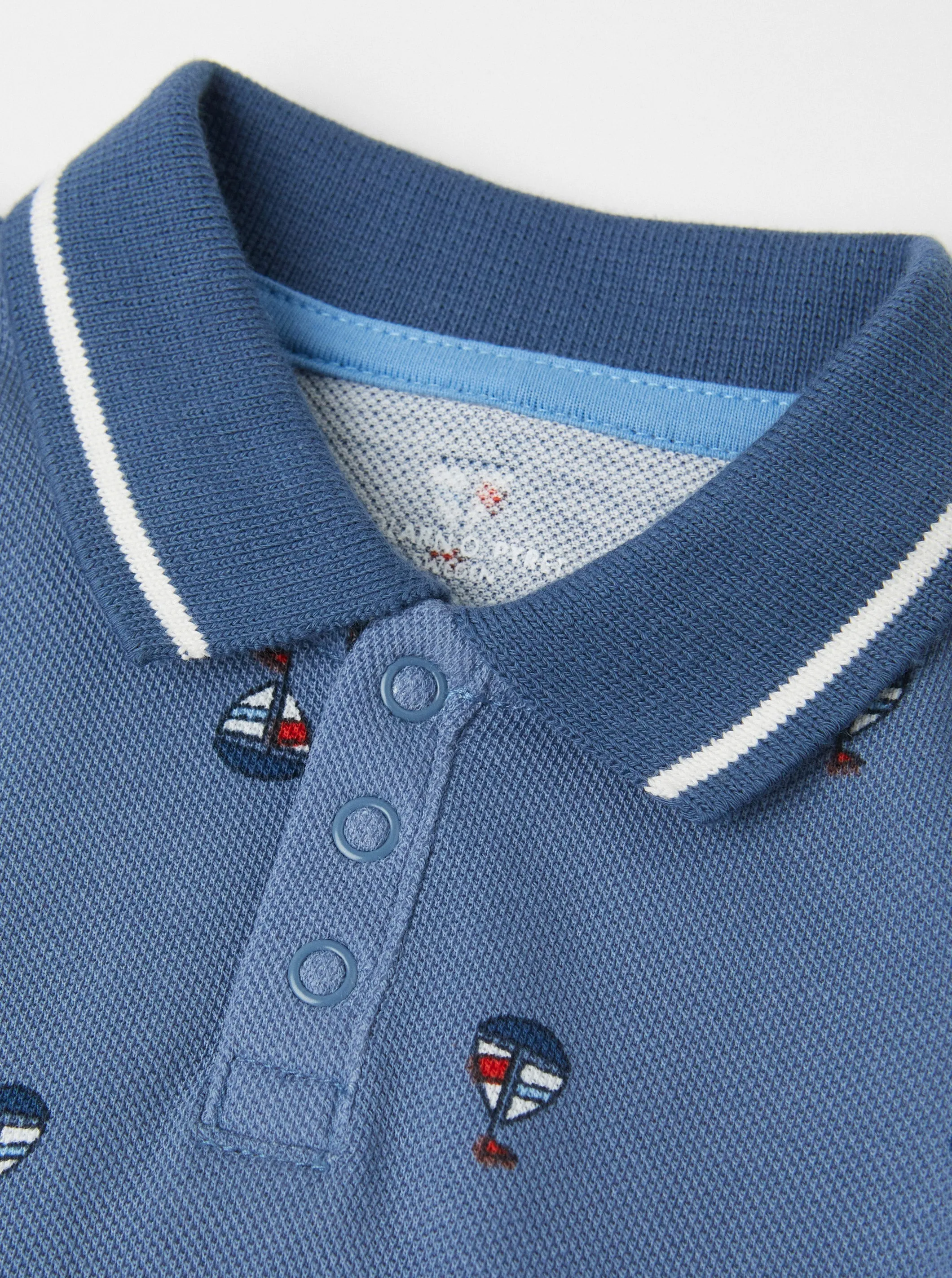 Sailboat Print Polo Babygrow