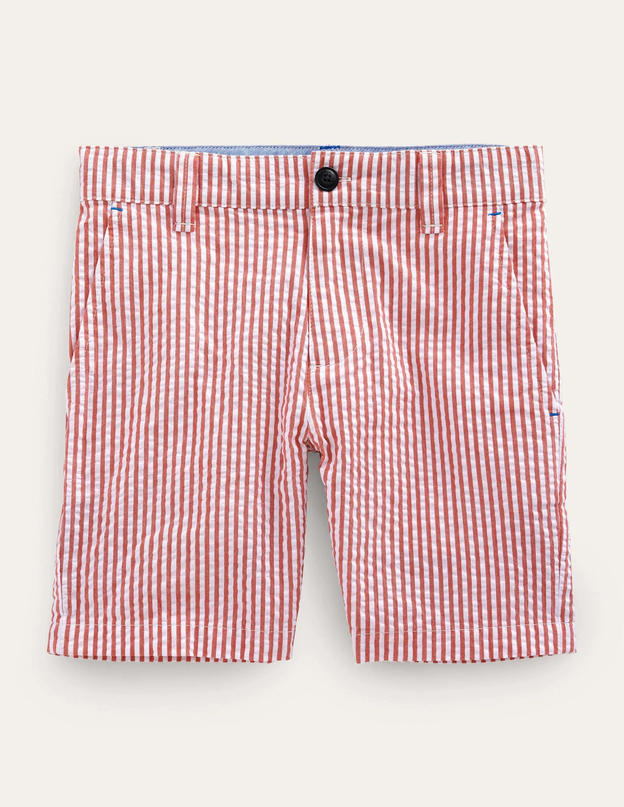 Seersucker Shorts-Jam Red/Ivory Stripe