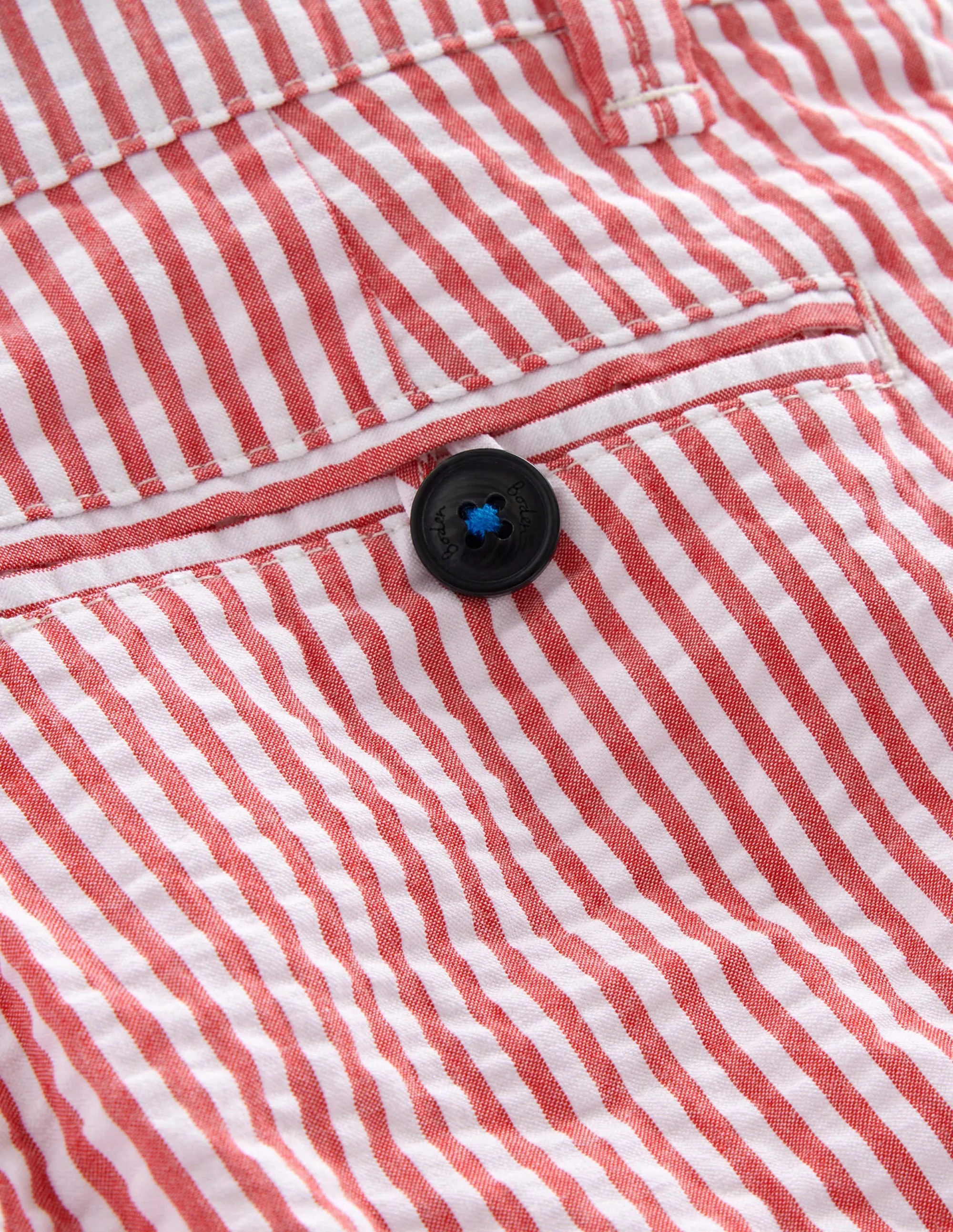 Seersucker Shorts-Jam Red/Ivory Stripe