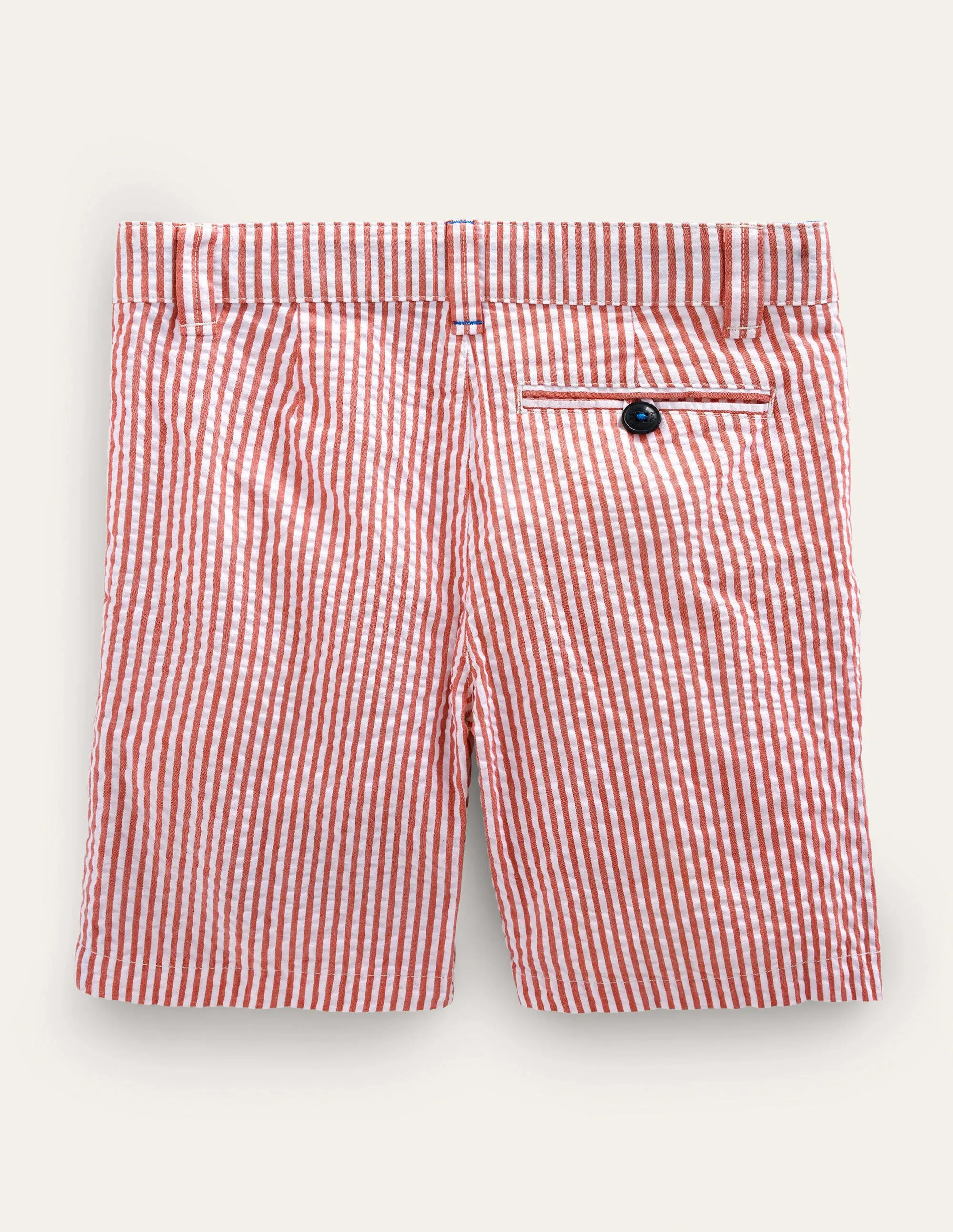 Seersucker Shorts-Jam Red/Ivory Stripe