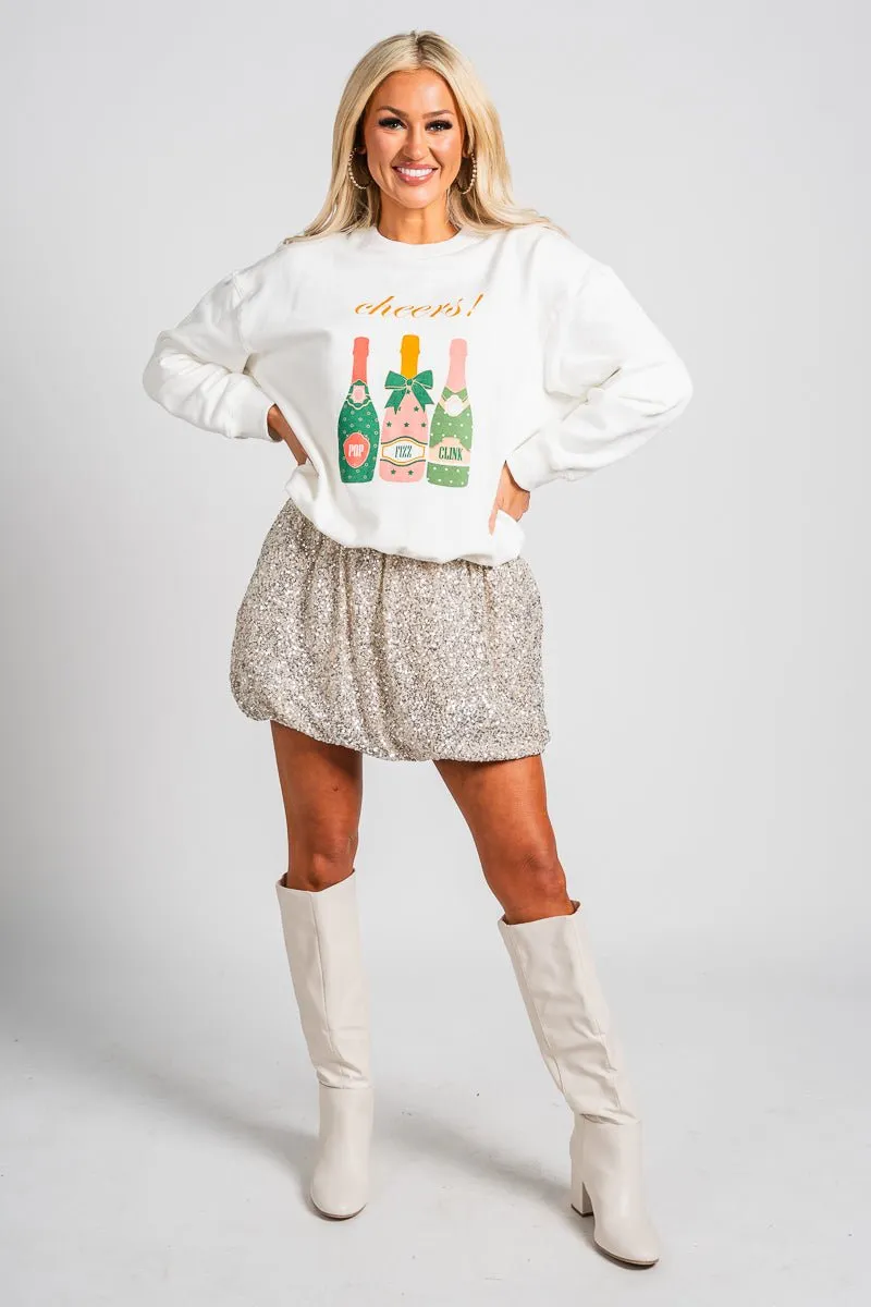 Sequin bubble skirt beige