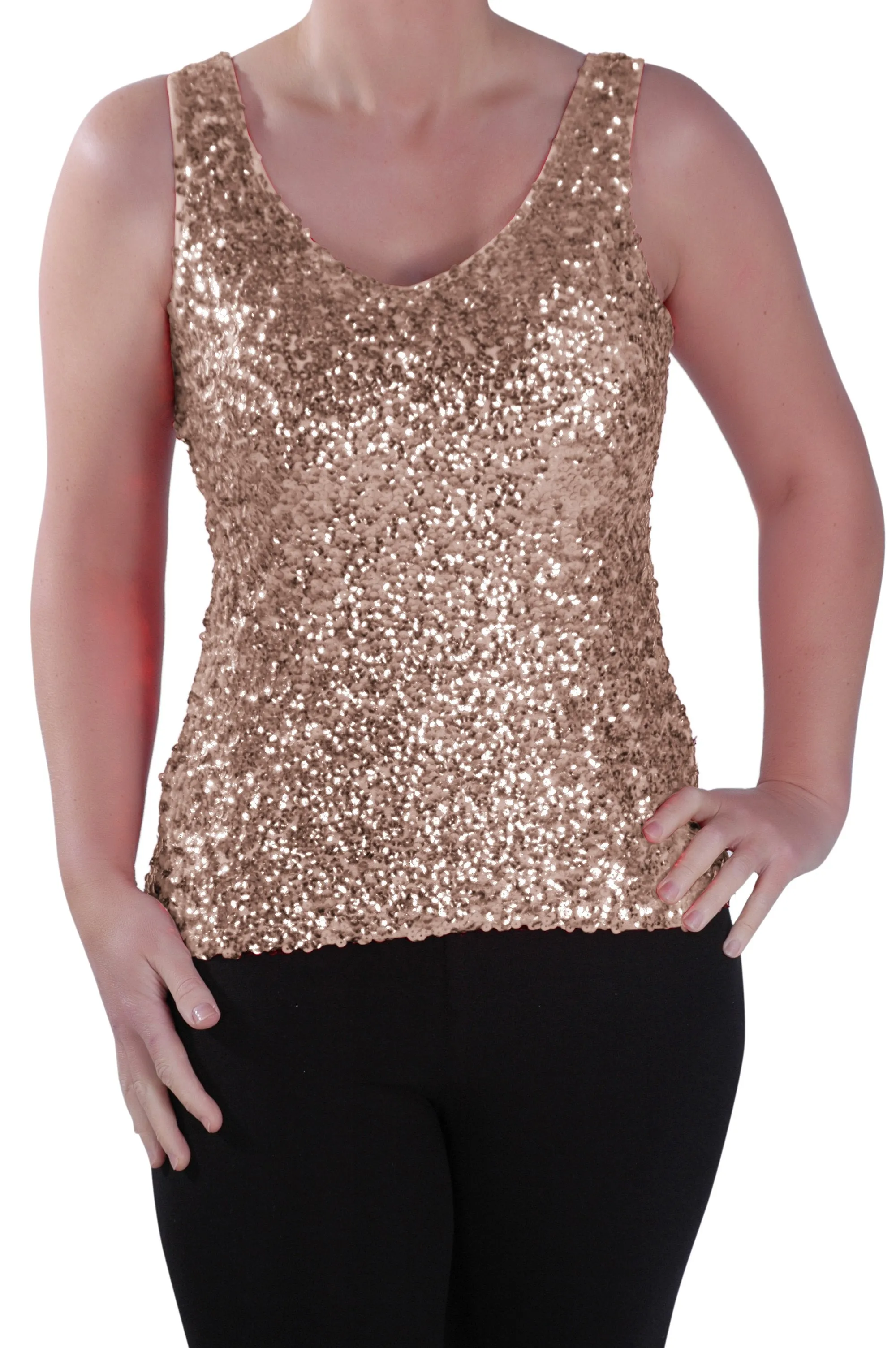 Sequined Sleeveless Tunic Top