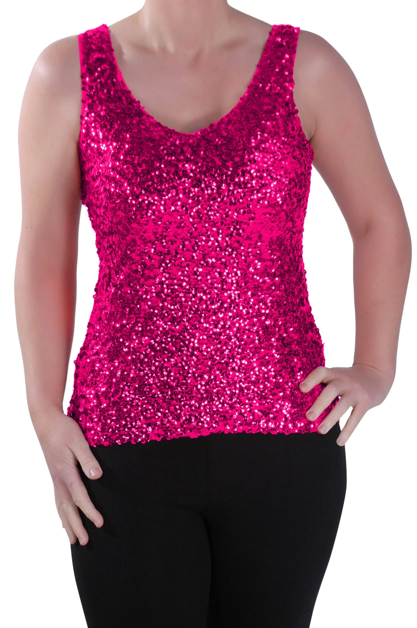 Sequined Sleeveless Tunic Top