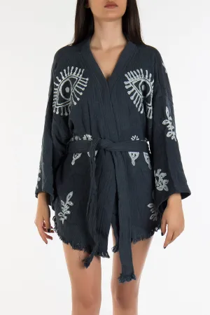Sereia - Washed Black Handmade Little Kimono