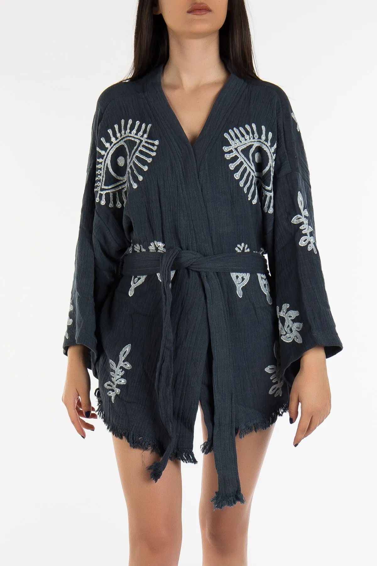 Sereia - Washed Black Handmade Little Kimono
