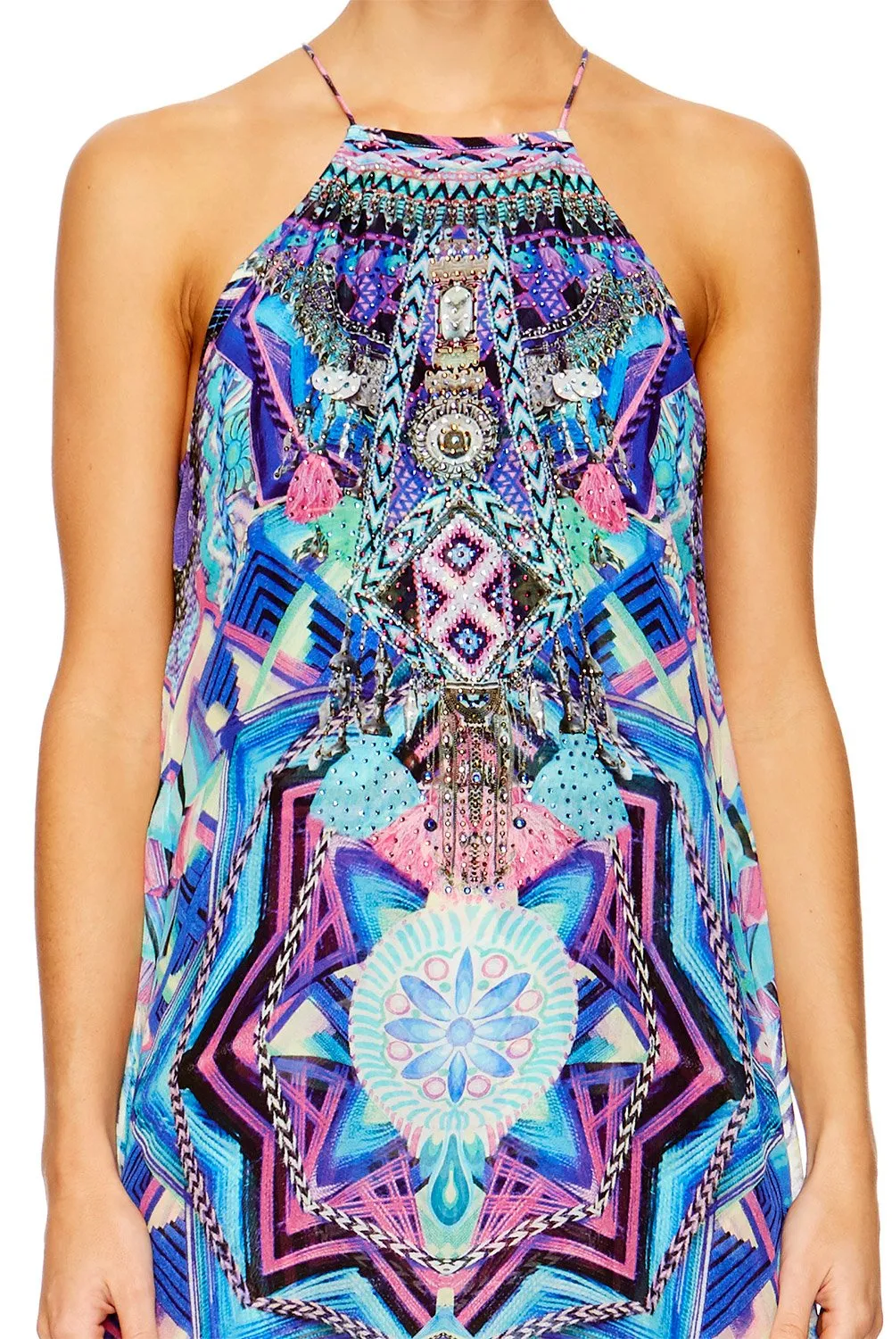 SHORT SHEER OVERLAY DRESS THREADS OF COSMOS