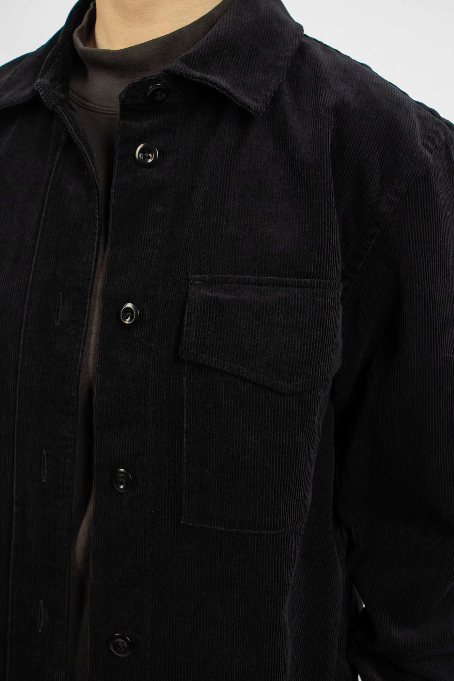 Single Pocket Overshirt Black