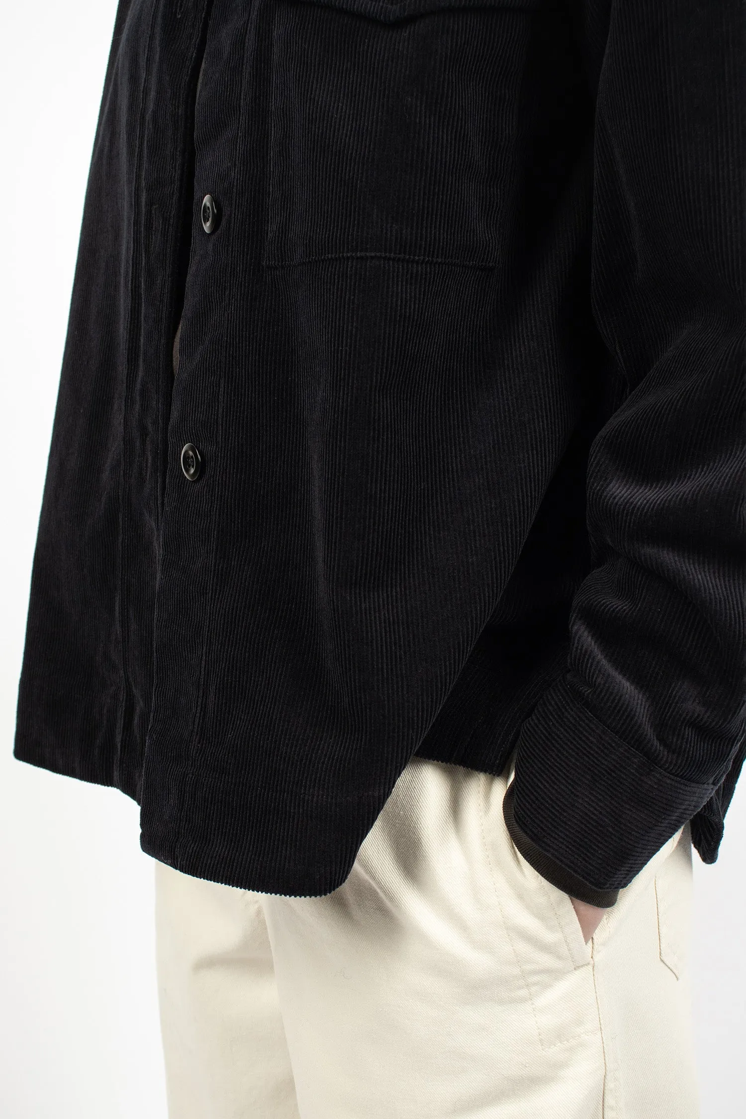 Single Pocket Overshirt Black