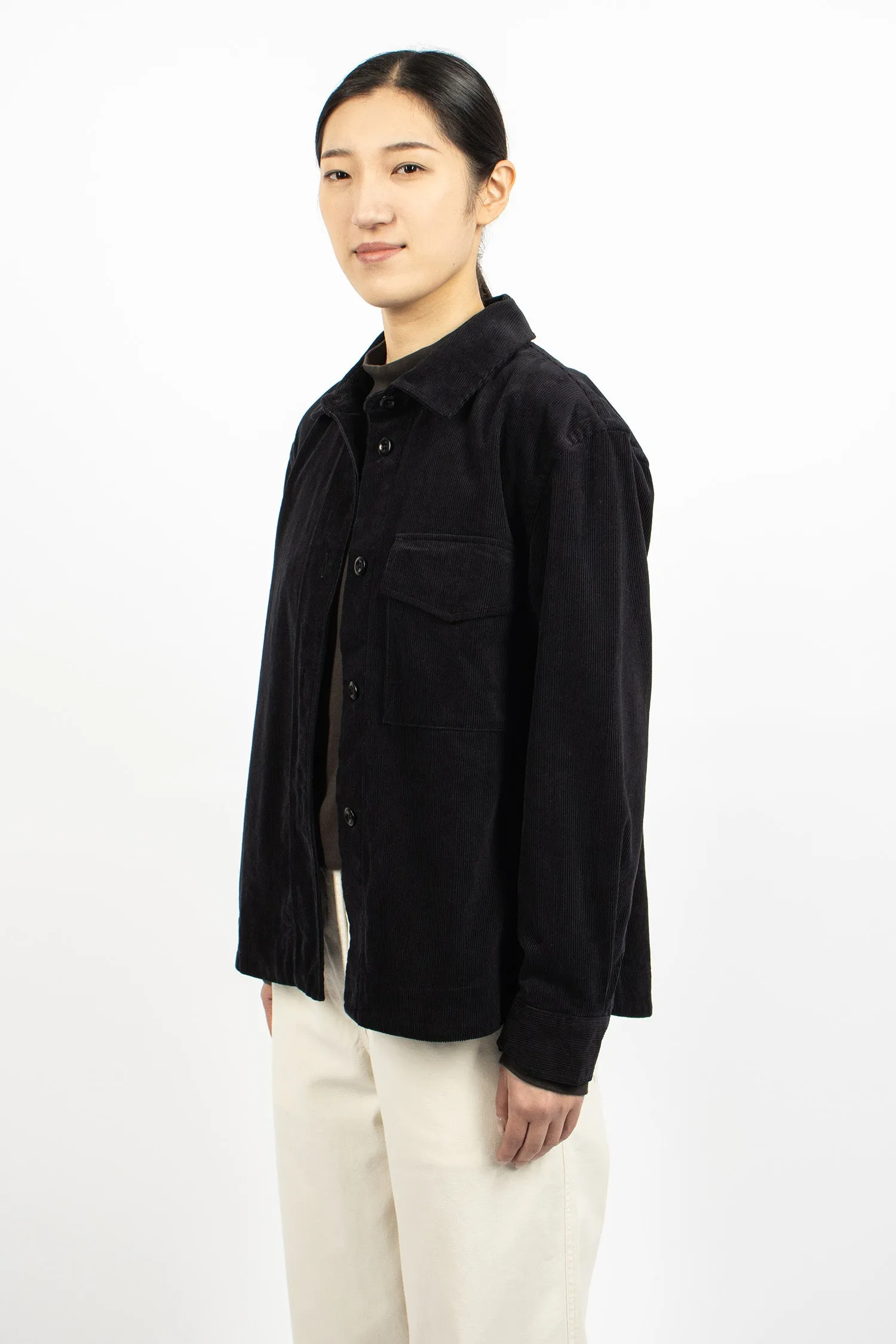 Single Pocket Overshirt Black