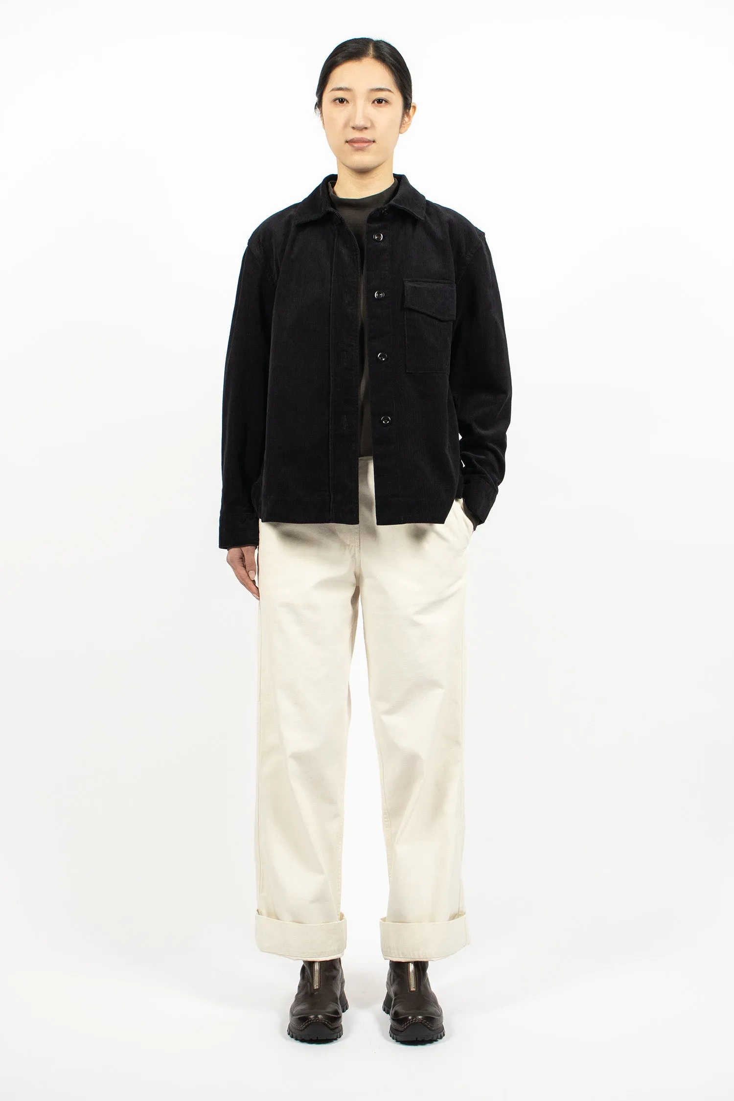 Single Pocket Overshirt Black