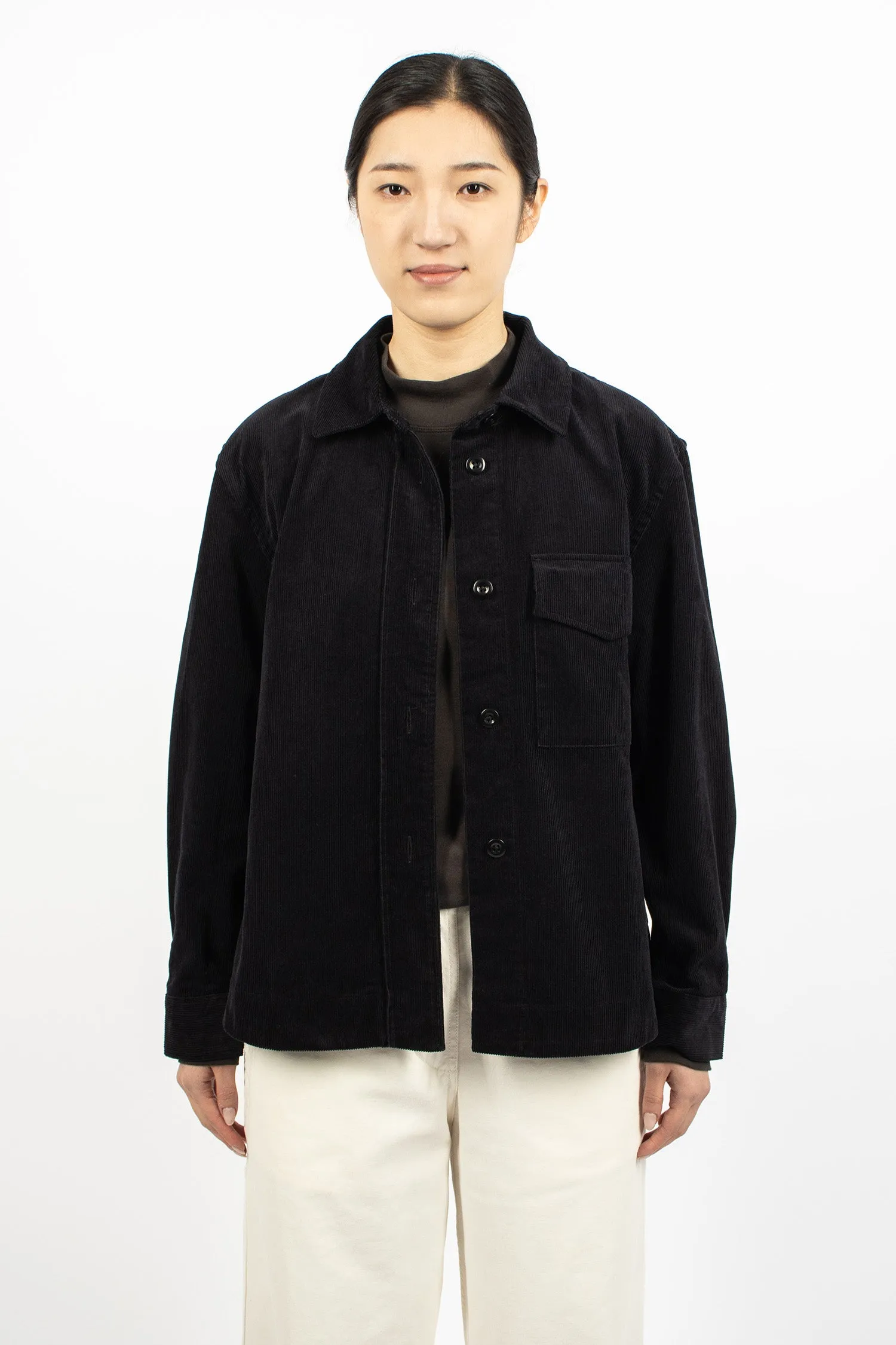 Single Pocket Overshirt Black
