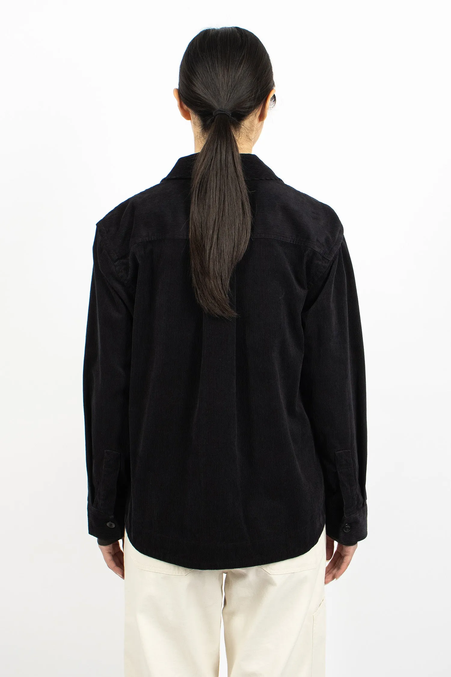 Single Pocket Overshirt Black