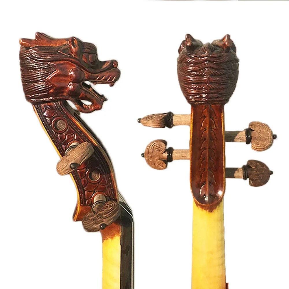 SKY Premier 4/4 Size Artist Violin Outfit Hand-made Antique Style Dragon Head Violin