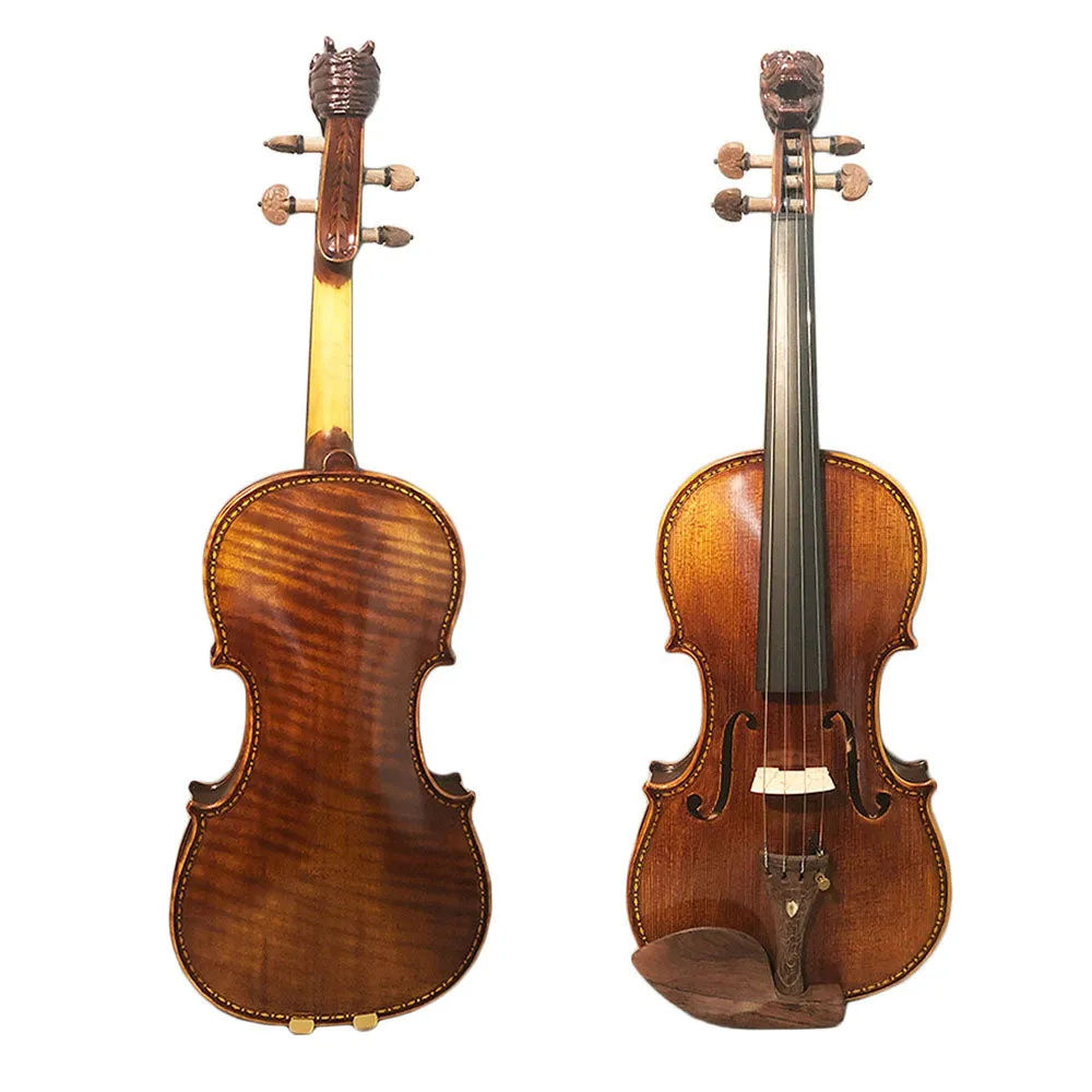 SKY Premier 4/4 Size Artist Violin Outfit Hand-made Antique Style Dragon Head Violin