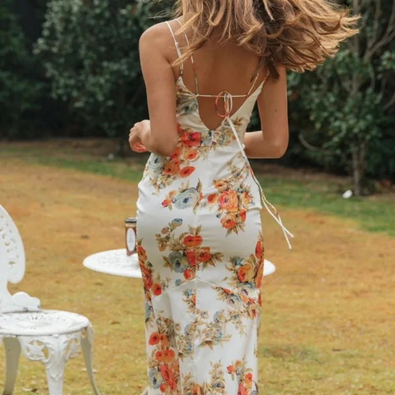Sleeveless Split Hem Vacation Bodycon Dress