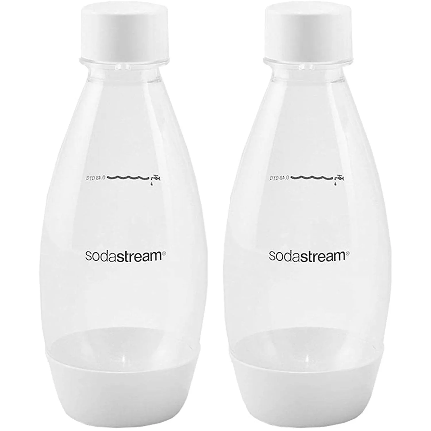 SodaStream 0.5L Carbonating Slim Bottle, 2 Pack, White
