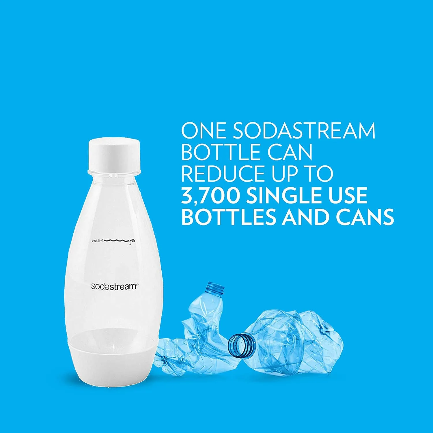 SodaStream 0.5L Carbonating Slim Bottle, 2 Pack, White