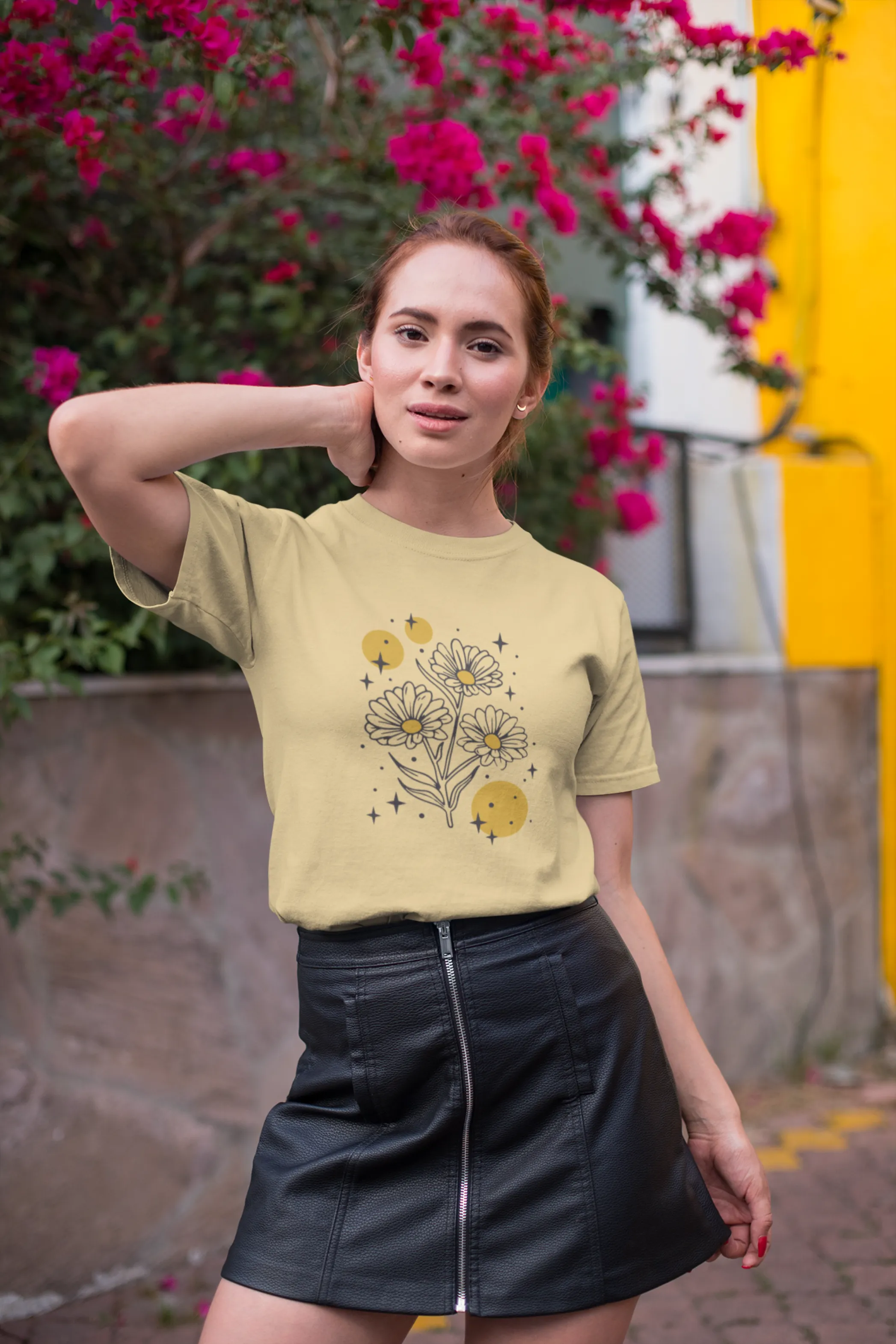 Sparkling Flowers Printed T-shirt for women