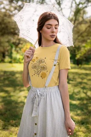 Sparkling Flowers Printed T-shirt for women