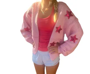 Sparkling Star Patch Crop Cardigan