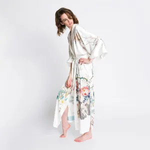 Spring Floral Long Kimono Robe