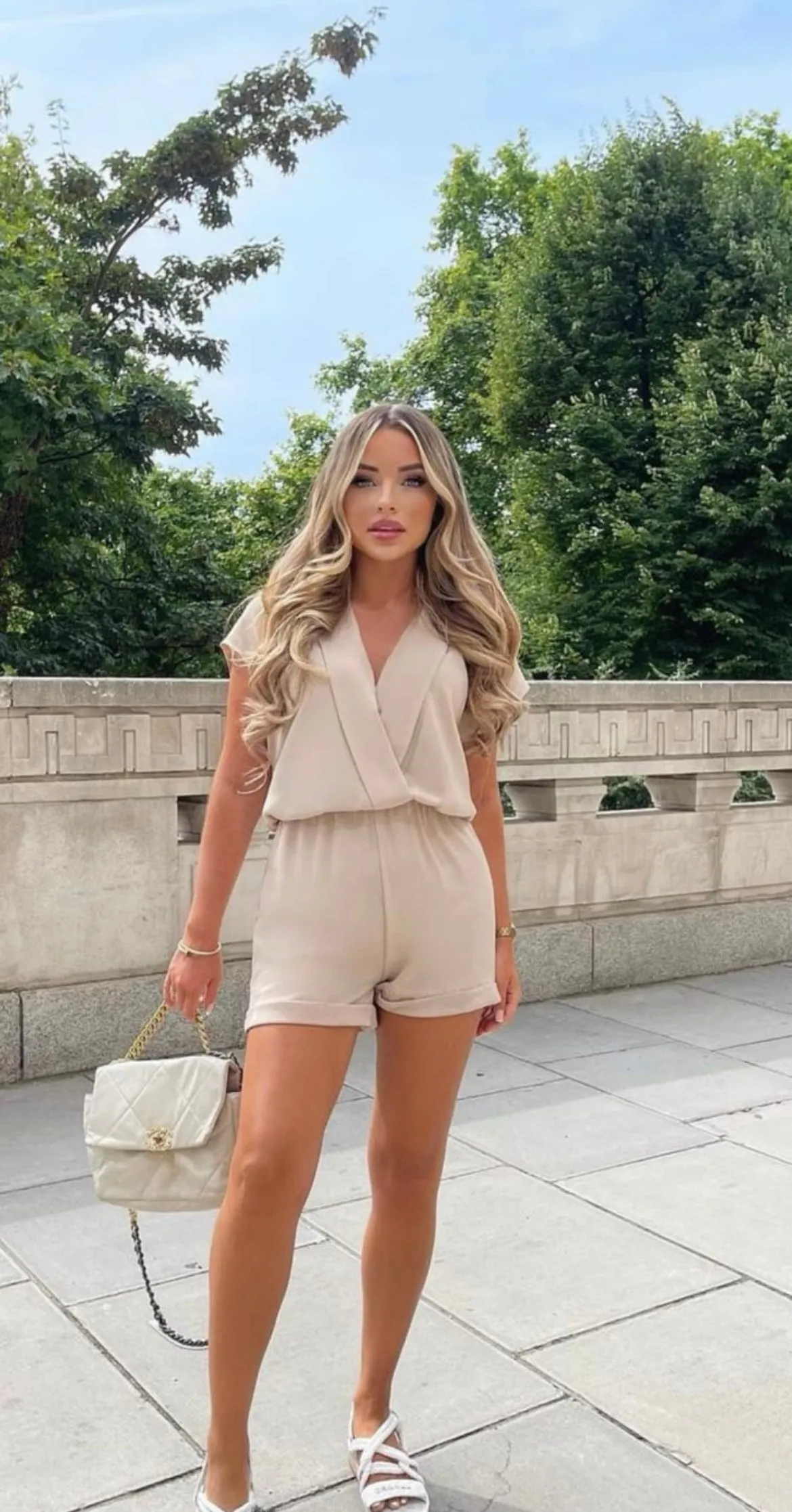 Stone Cap Sleeve Wrap Playsuit