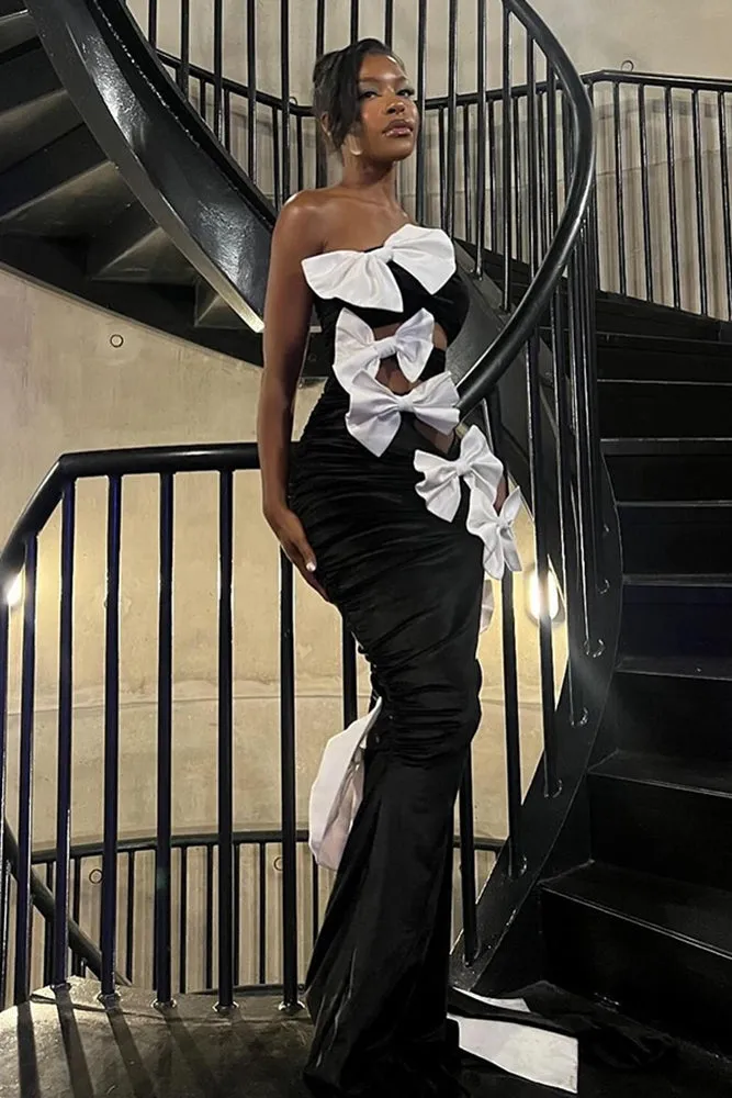 Strapless Bow Maxi Dress