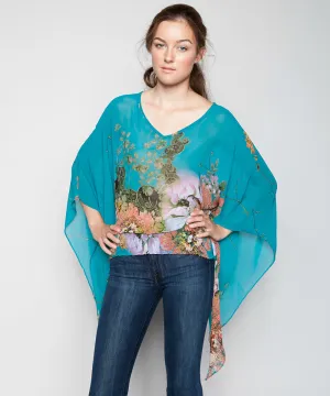 SUNDAY MORNING KIMONO BLOUSE IN TURQUOISE